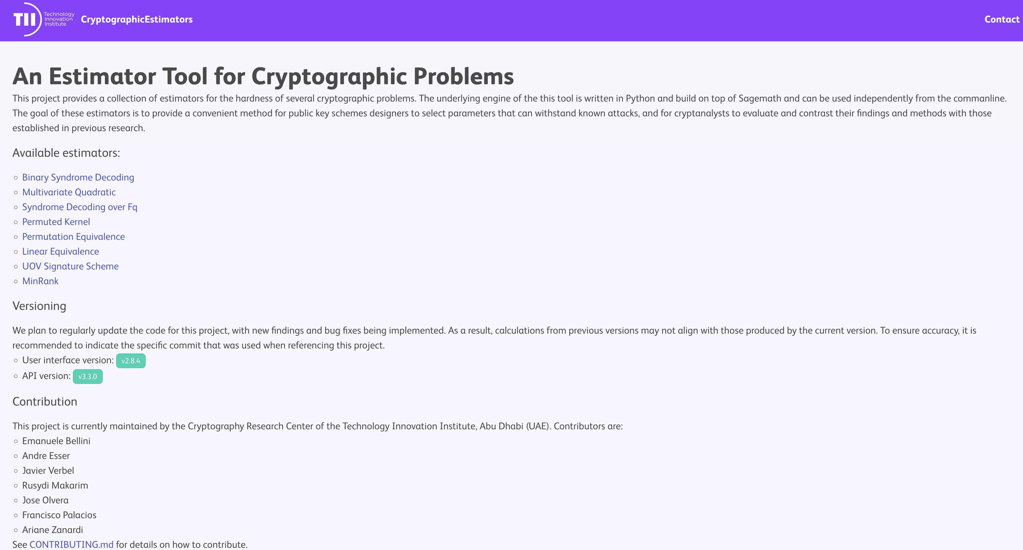 symmetric cryptographic estimators